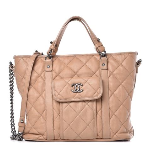 chanel casual riviera beige|CHANEL Calfskin Quilted Casual Riviera Tote Beige.